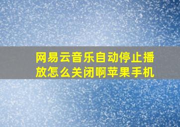 网易云音乐自动停止播放怎么关闭啊苹果手机