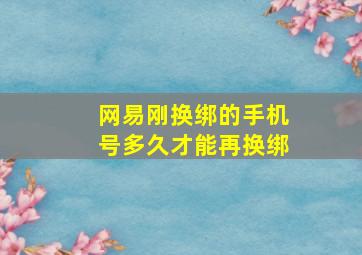 网易刚换绑的手机号多久才能再换绑