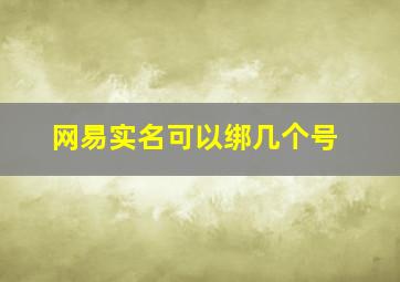 网易实名可以绑几个号