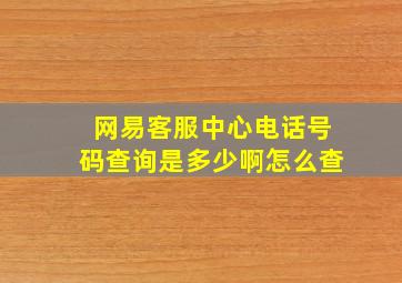 网易客服中心电话号码查询是多少啊怎么查