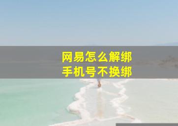 网易怎么解绑手机号不换绑