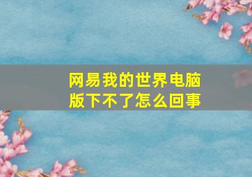 网易我的世界电脑版下不了怎么回事