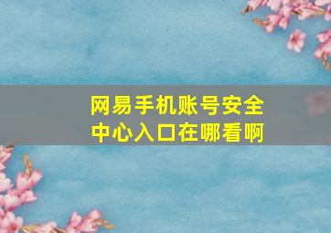 网易手机账号安全中心入口在哪看啊