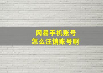 网易手机账号怎么注销账号啊