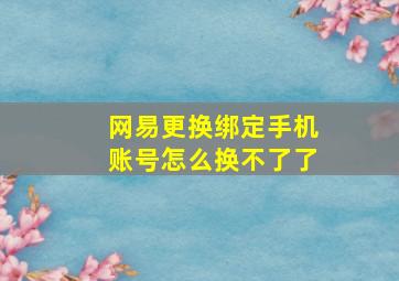 网易更换绑定手机账号怎么换不了了