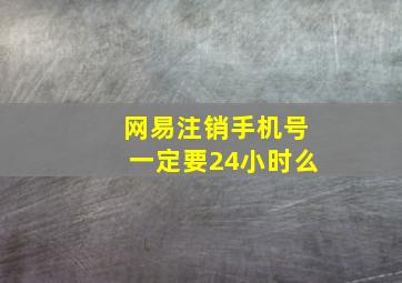 网易注销手机号一定要24小时么