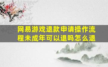 网易游戏退款申请操作流程未成年可以退吗怎么退