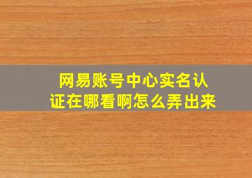 网易账号中心实名认证在哪看啊怎么弄出来