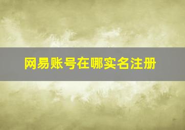 网易账号在哪实名注册