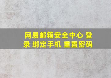 网易邮箱安全中心 登录 绑定手机 重置密码