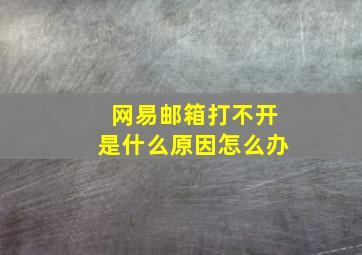 网易邮箱打不开是什么原因怎么办