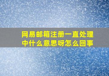 网易邮箱注册一直处理中什么意思呀怎么回事