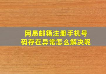 网易邮箱注册手机号码存在异常怎么解决呢