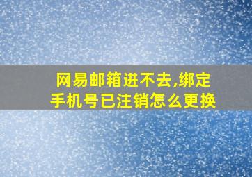 网易邮箱进不去,绑定手机号已注销怎么更换