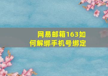 网易邮箱163如何解绑手机号绑定