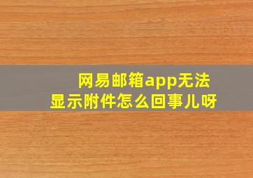 网易邮箱app无法显示附件怎么回事儿呀