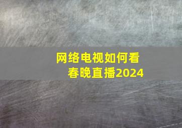 网络电视如何看春晚直播2024