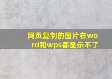 网页复制的图片在word和wps都显示不了