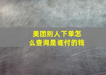 美团别人下单怎么查询是谁付的钱