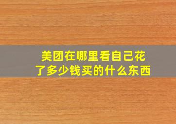 美团在哪里看自己花了多少钱买的什么东西