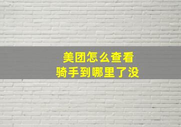 美团怎么查看骑手到哪里了没