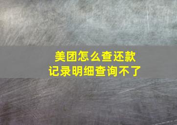 美团怎么查还款记录明细查询不了