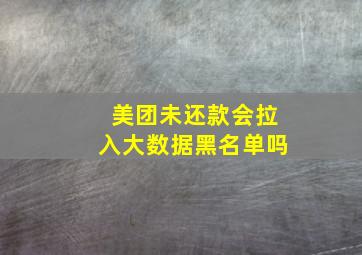 美团未还款会拉入大数据黑名单吗