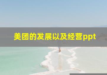 美团的发展以及经营ppt