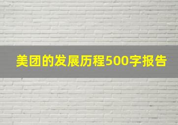 美团的发展历程500字报告