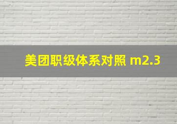 美团职级体系对照 m2.3