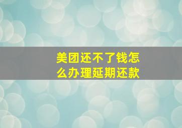 美团还不了钱怎么办理延期还款