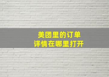 美团里的订单详情在哪里打开