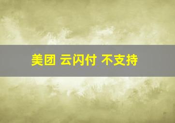 美团 云闪付 不支持