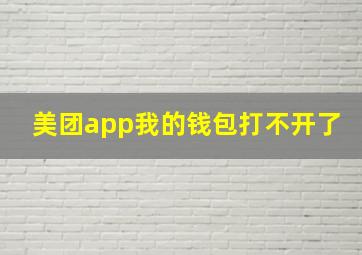 美团app我的钱包打不开了