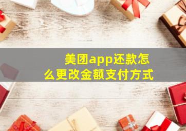 美团app还款怎么更改金额支付方式