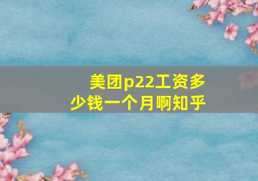 美团p22工资多少钱一个月啊知乎