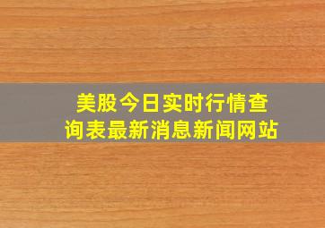 美股今日实时行情查询表最新消息新闻网站