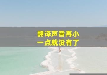 翻译声音再小一点就没有了