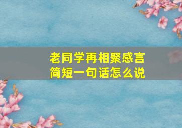 老同学再相聚感言简短一句话怎么说