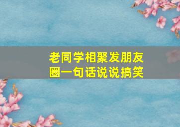 老同学相聚发朋友圈一句话说说搞笑