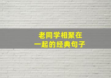 老同学相聚在一起的经典句子