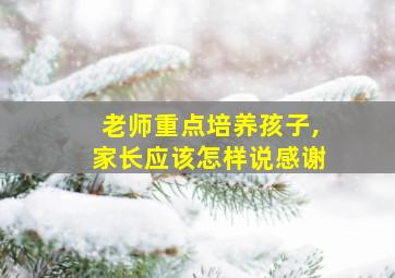 老师重点培养孩子,家长应该怎样说感谢