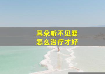 耳朵听不见要怎么治疗才好