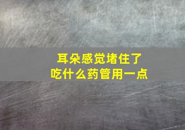 耳朵感觉堵住了吃什么药管用一点