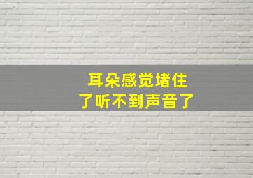 耳朵感觉堵住了听不到声音了