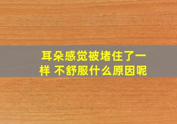 耳朵感觉被堵住了一样 不舒服什么原因呢