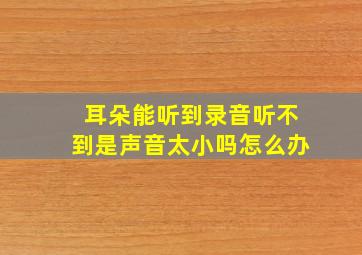 耳朵能听到录音听不到是声音太小吗怎么办