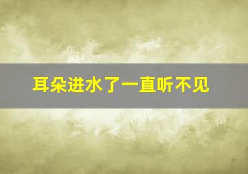 耳朵进水了一直听不见