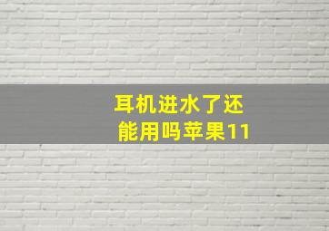 耳机进水了还能用吗苹果11