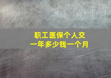 职工医保个人交一年多少钱一个月